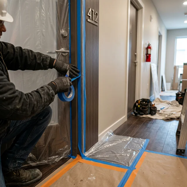 Укрывание окон, входной двери